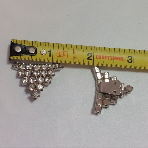 Vintage Prong Set Icy Rhinestone Shoe Clips - Picture 5 of 5
